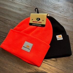 Mossy Oak Two Pack, Knit wide cuffed beanies,  patch logo OSFM